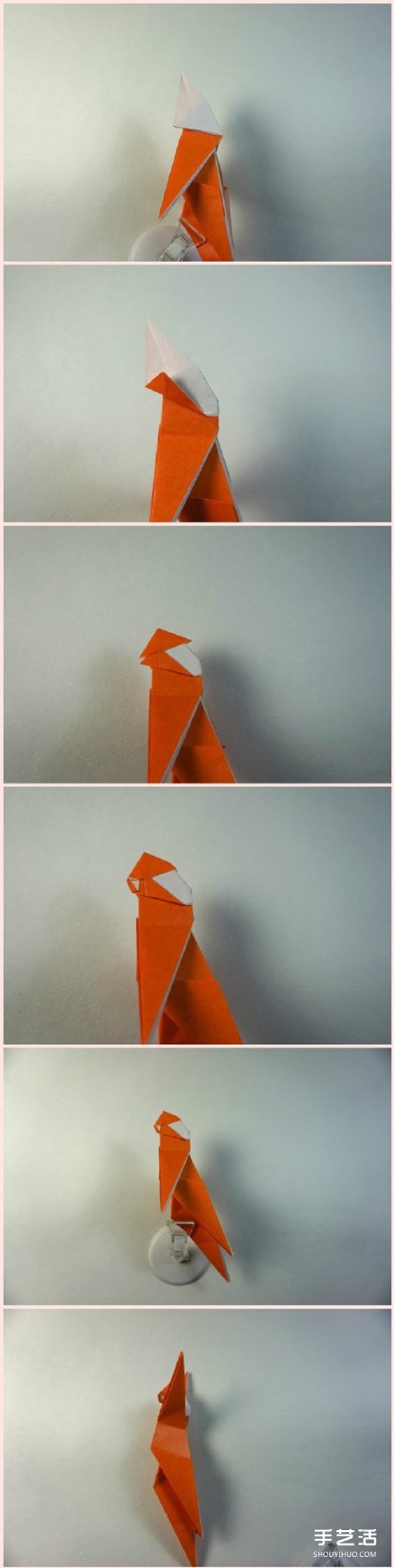 How to make an origami monkey with a three-dimensional squatting monkey origami tutorial with illustrations