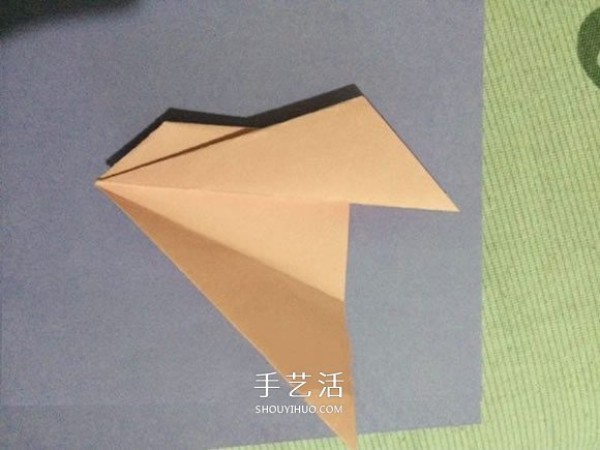 A simple folding method of three-dimensional rabbit, childrens origami rabbit illustration