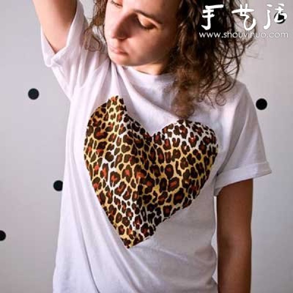 DIY Leopard Heart T-shirt