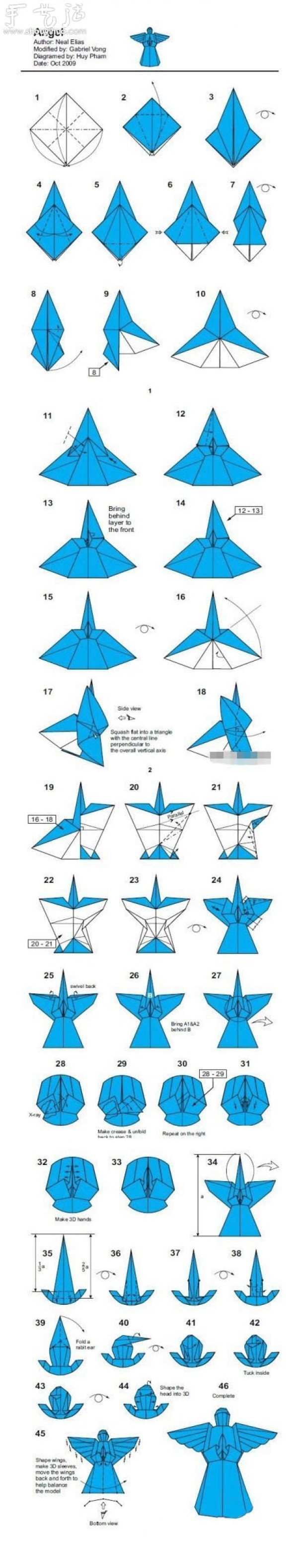 Tutorial on hand folding angels