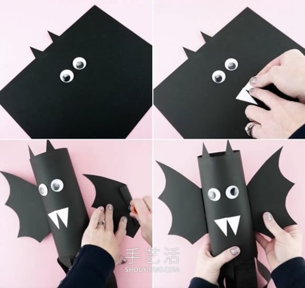 Tutorial on how to make a handmade bat windsock for Halloween