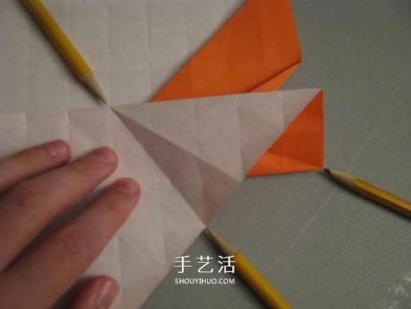 Origami illustration of three-dimensional jack-o