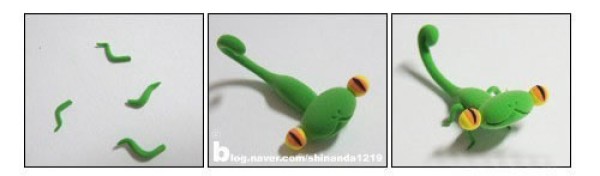 Handmade DIY illustrated tutorial for making a super cute little gecko doll from clay