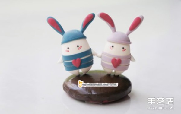 Jailbreak Rabbits soft pottery DIY work, cute handmade clay rabbit pictures