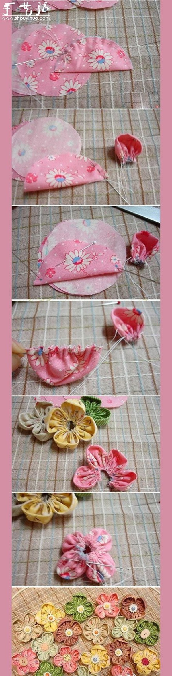 Tutorial on making cute little fabric flowers