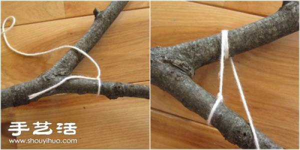 Illustrated tutorial on knitting wool to make natural pastoral style home decorations