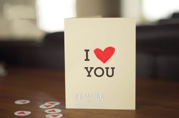 The simplest, concise and beautiful handmade "I love you" card