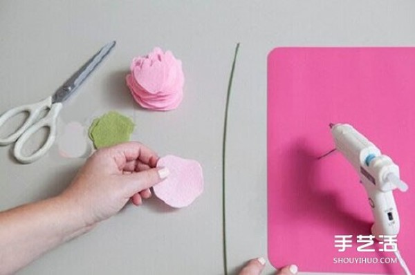 Non-woven peony flower making tutorial, handmade fabric peony flowers with illustrations