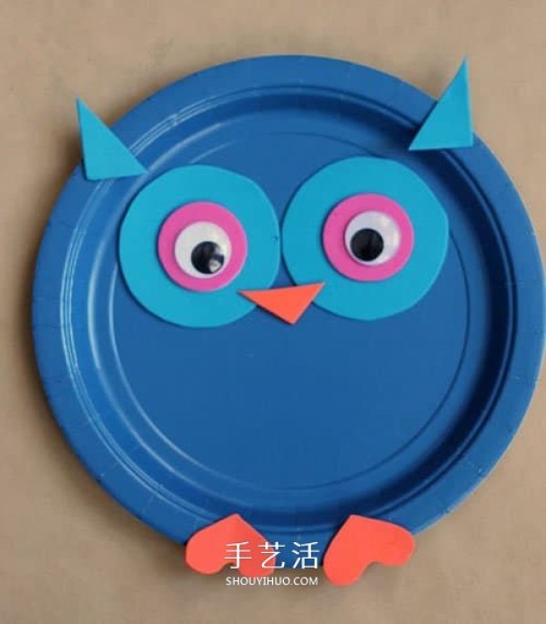 Kindergarten paper plate owl handmade, simple and cute! 