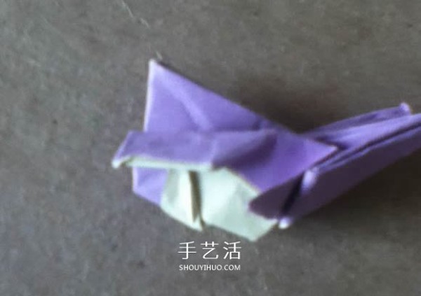 Wear the cat with you! Illustration of the origami method of cat head ring