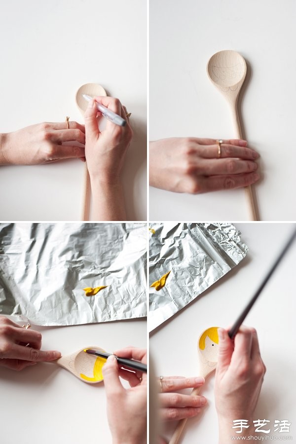 Creative handmade DIY wooden spoon that is very interesting in life