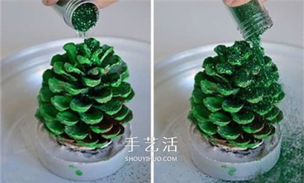 How to make homemade pine cone Christmas tree decorations tutorial