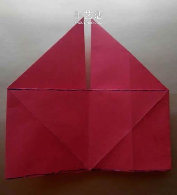 Childrens simple origami box tutorial: Illustration of the folding method of a tripod-shaped paper box