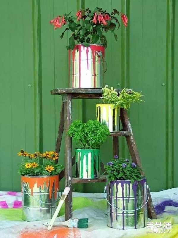 A creative collection of DIY flower pots made from waste items