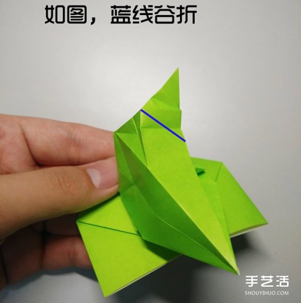 Three-dimensional duck origami step-by-step drawing and duck folding tutorial illustration