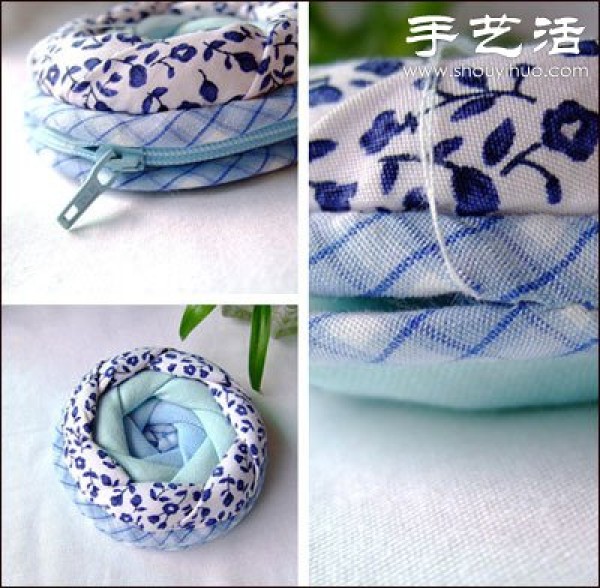 Blue and white style coin purse/storage bag handmade tutorial