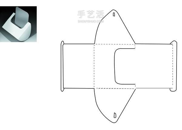 An expanded view of a storage box made from cardboard using a complete illustration of how to fold a storage box