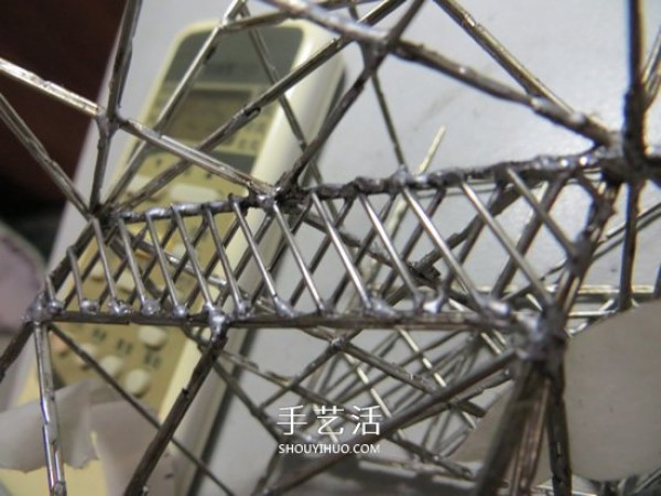 DIY pins to make a metal version of the Eiffel Tower model