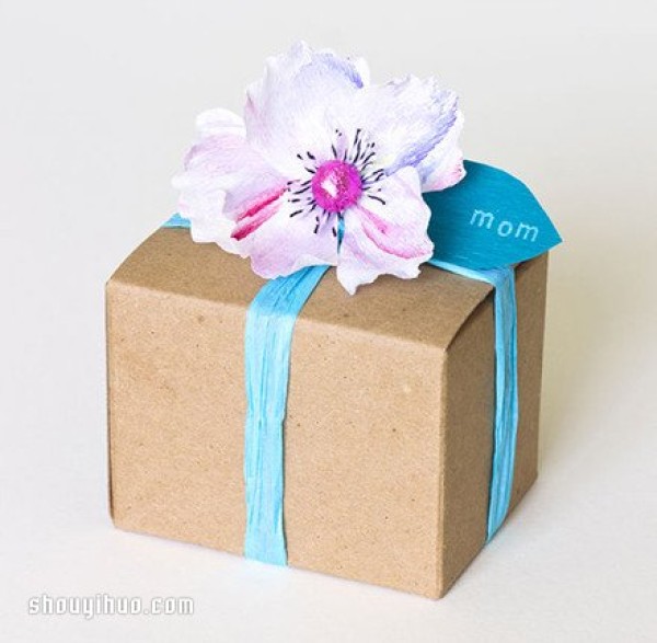 Beautiful crepe paper handmade flower packaging box decoration DIY production diagram