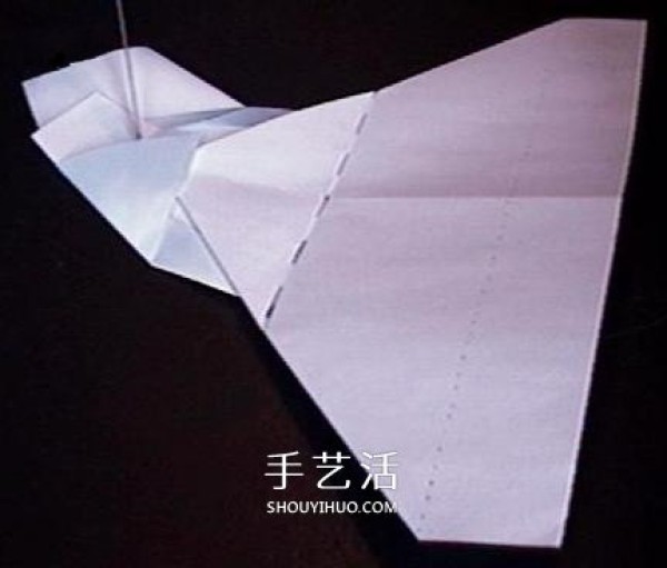 A detailed illustration of how to fold an Avengers paper plane or an origami fighter plane