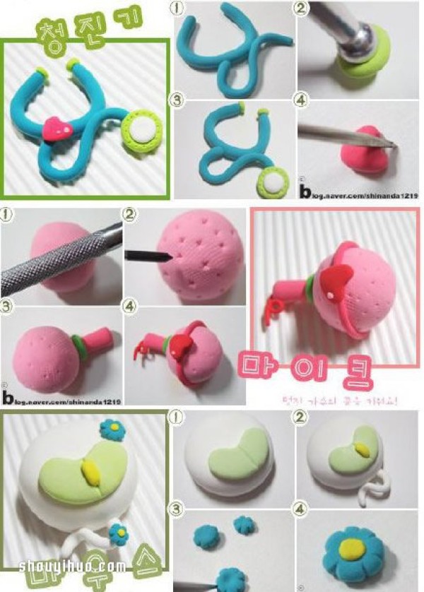 DIY illustrated tutorial on making cute clay toys that children like