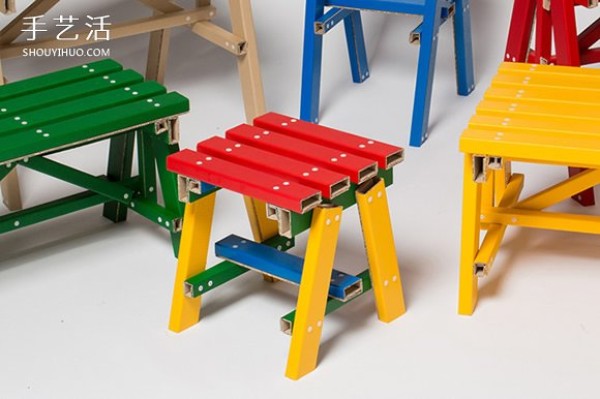 Colorful and free to match! Korean PESI reinterprets cardboardBoard furniture