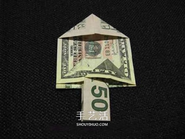 How to fold a U.S. dollar Christmas tree with illustrations and steps for paper money origami Christmas tree