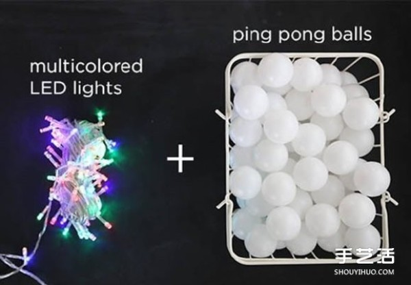 Romantic night light production process, table tennis handmade lighting pictures