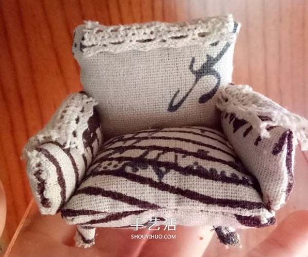 Non-woven armrest sofa model DIY mini single sofa fabric art production