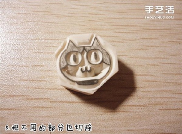 The method of making a rubber stamp with a cat pattern is easy to learn with illustrations~