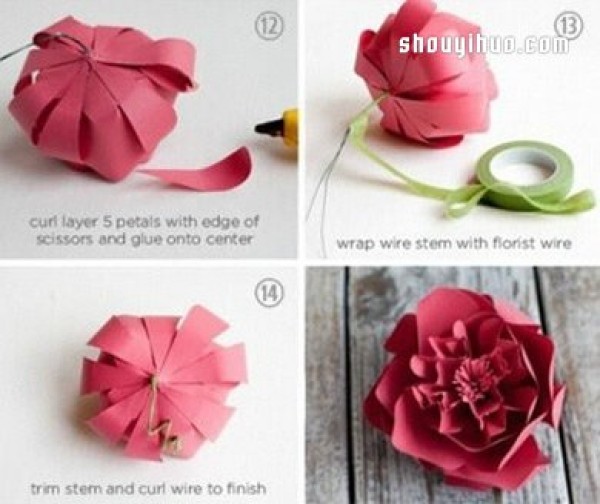 How to make beautiful red flowers, use cardboard to make illustrations