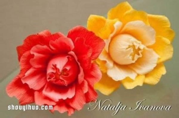 How to make crepe paper flowers, illustrated tutorials on how to fold handmade crepe paper flowers