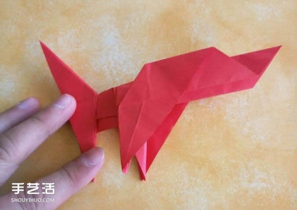 Super complex dog origami method illustrated with plastic surgery steps