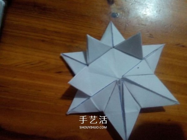 3D three-dimensional snowflake origami illustration, how to fold complex and exquisite snowflakes