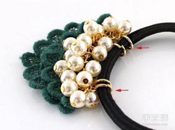 Pearl Decoration Hair Rope DIY Illustration Beaded Fruit Hair Rope Handmade