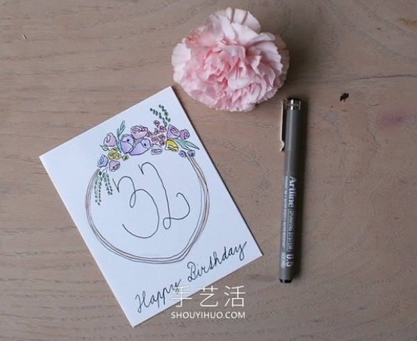 Illustrated tutorial on how to make your own hand-painted birthday cards