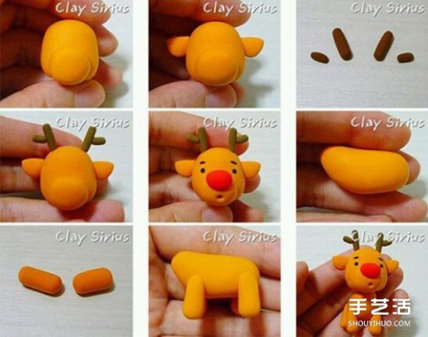 Clay Santa and Reindeer tutorial with super-detailed step-by-step illustrations