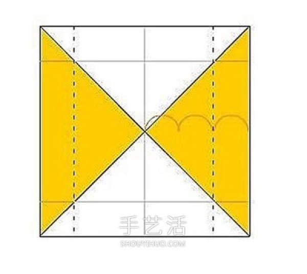 How to fold a square box by hand, square carton origami illustration