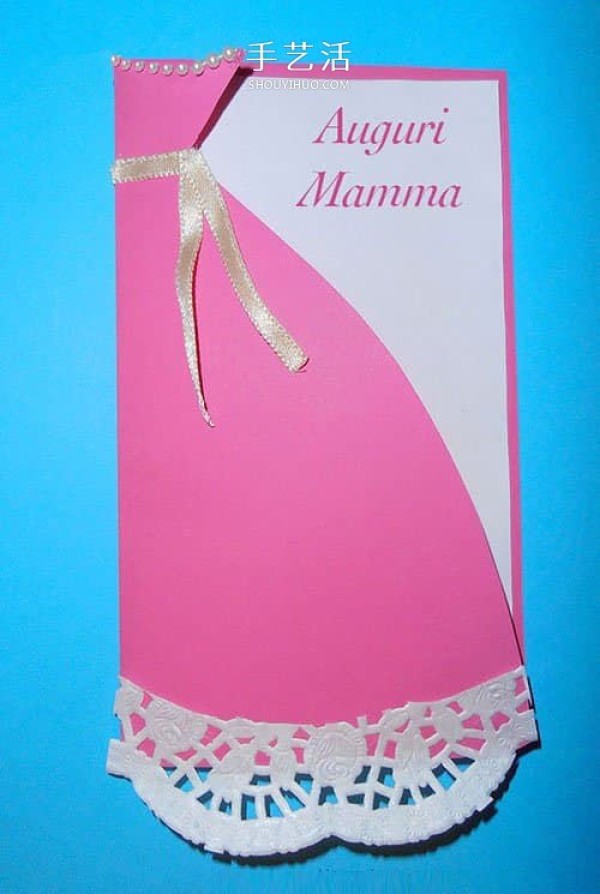 How to make a homemade elegant and beautiful Mothers Day dress greeting card