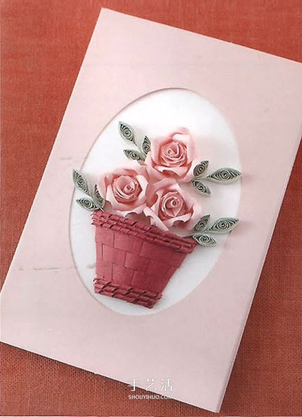 How to make a three-dimensional rose greeting card on how to make paper roses