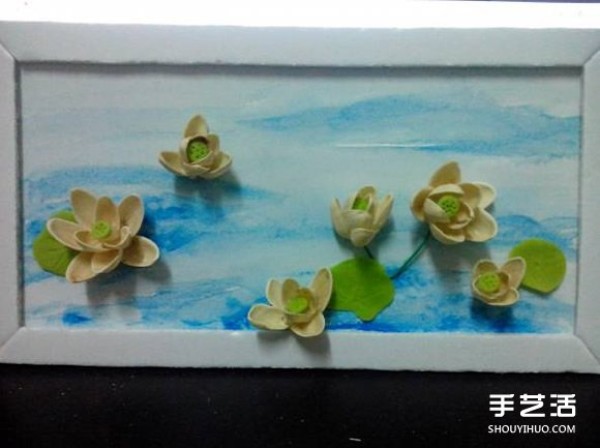 Pistachio Shell Creative Paste Painting Pistachio Shell Paste Lotus Decorative Painting