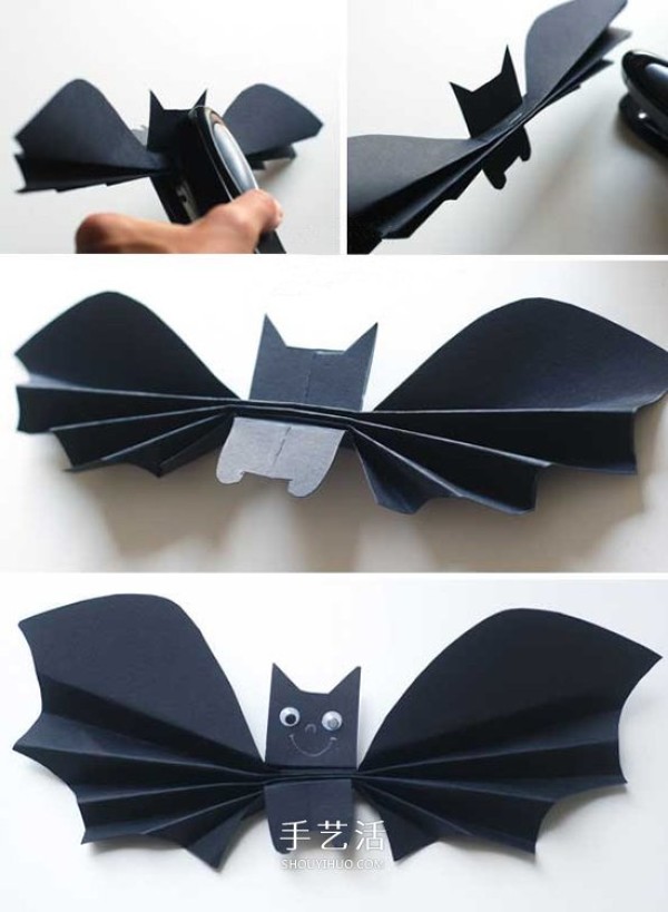 Tutorial on making small bats from cardboard, simple Halloween bat decoration DIY