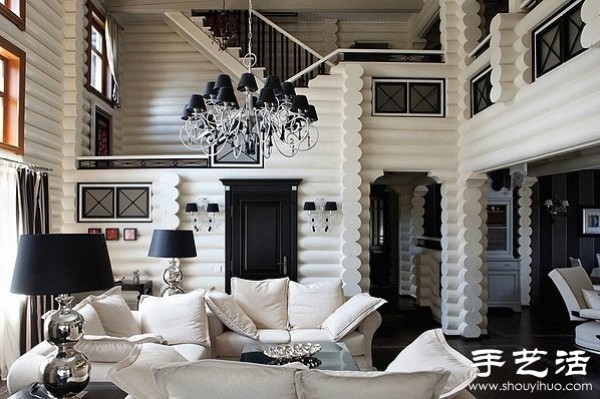 Ukrainian black and white villa decoration design