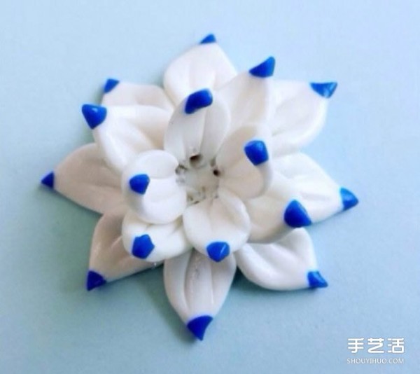 Ultra-light clay lotus DIY tutorial, the process of making a lotus with clay