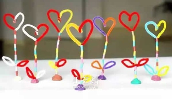 Mothers Day love flowers handmade straw twist sticks as flower gifts