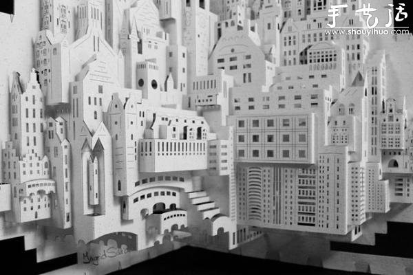 Ingrid Siliakus paper-cut model art work