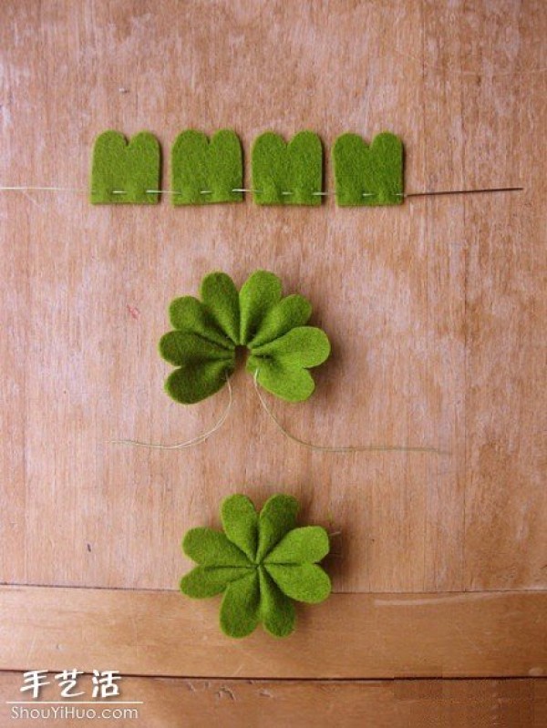 Beautiful four-leaf clover handmade fabric tutorial