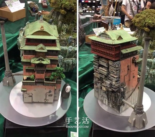 Model parts to assemble the model of Yubabas hot spring house in "Spirited Away"