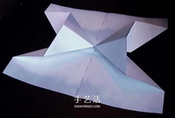 A detailed illustration of how to fold an Avengers paper plane or an origami fighter plane