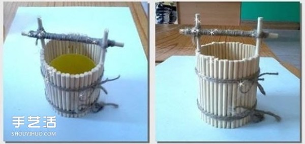 DIY handmade bucket model using gum bottle waste